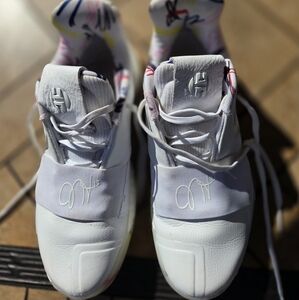 adidas White and Gray Athletic Shoes HARDEN